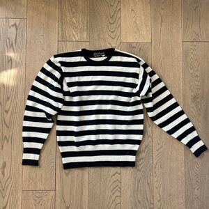 Salvatore Ferragamo Wool Black & White  Striped Dark Romance Academia Sweater M